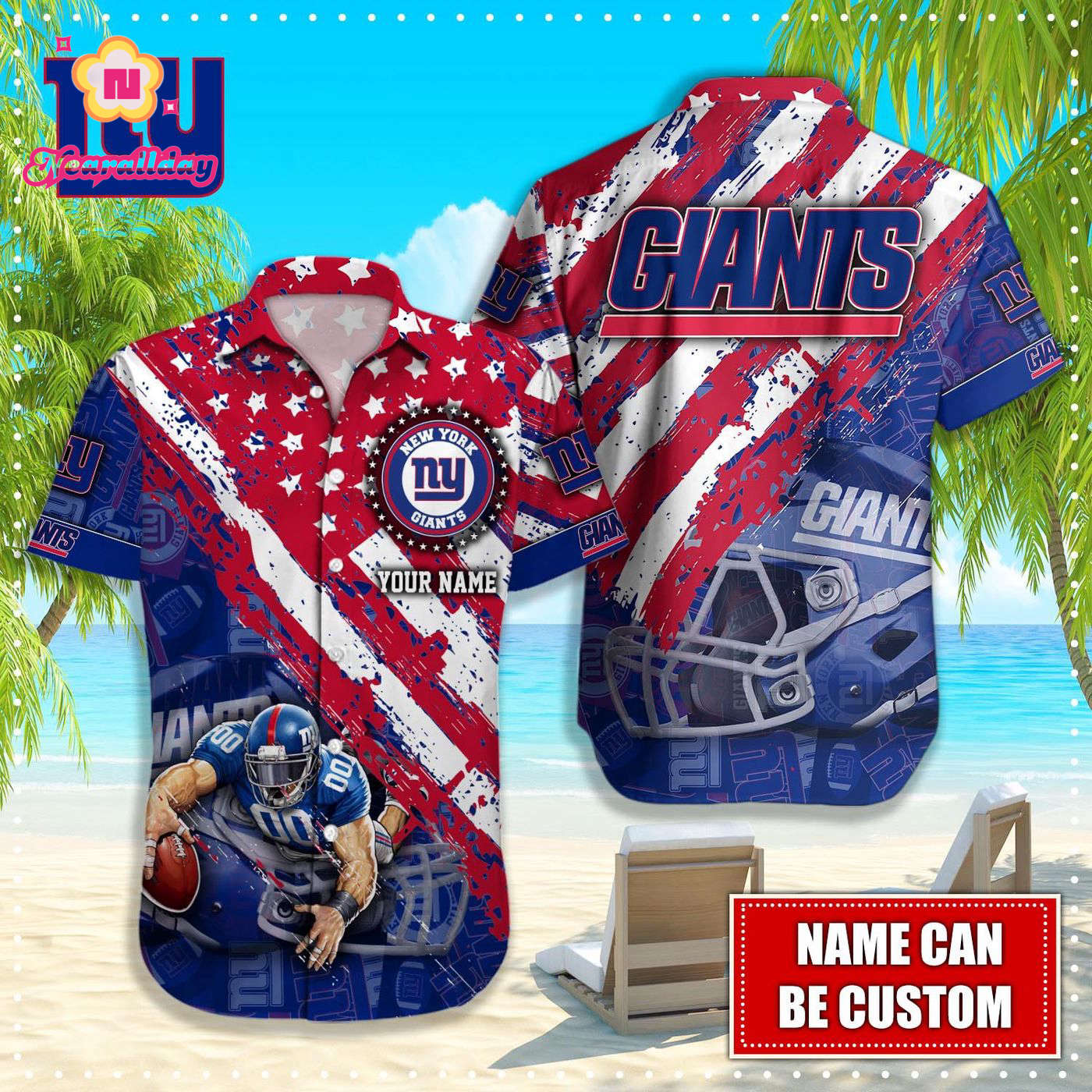 NFL New York Giants Custom Hawaiian Shirt NFL New York Giants Custom Hawaiian Shirt