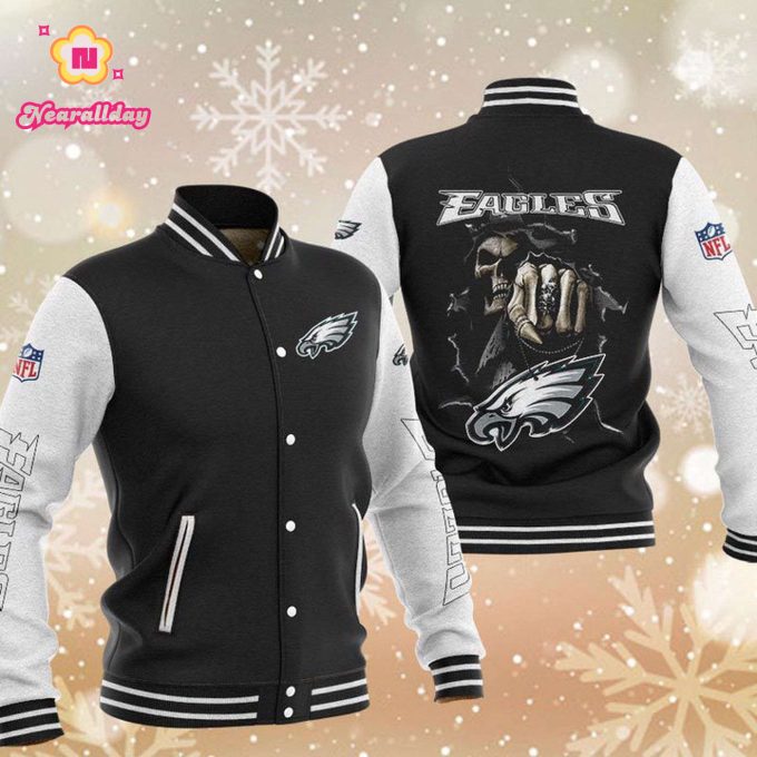 NFL Philadelphia Eagles Black Skull Hawaiian Shirt Aloha Shirt
