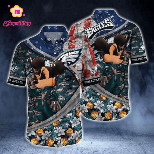 NFL Philadelphia Eagles Mickey Mouse Hawaiian Shirt Men & Women Aloha Shirt