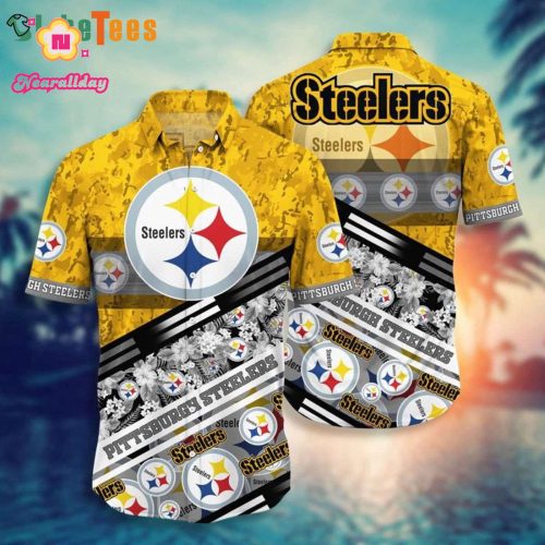 NFL Pittsburgh Steelers Logo Graphic Steelers Hawaiian Shirt  Perfect Gifts For Your Loved Ones