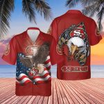 NFL San Francisco 49ers Eagles American Flag Hawaiian Shirt Aloha Shirt NFL San Francisco 49ers Eagles American Flag Hawaiian Shirt Aloha Shirt