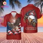 NFL San Francisco 49ers Eagles American Flag Hawaiian Shirt Aloha Shirt NFL San Francisco 49ers Eagles American Flag Hawaiian Shirt Aloha Shirt