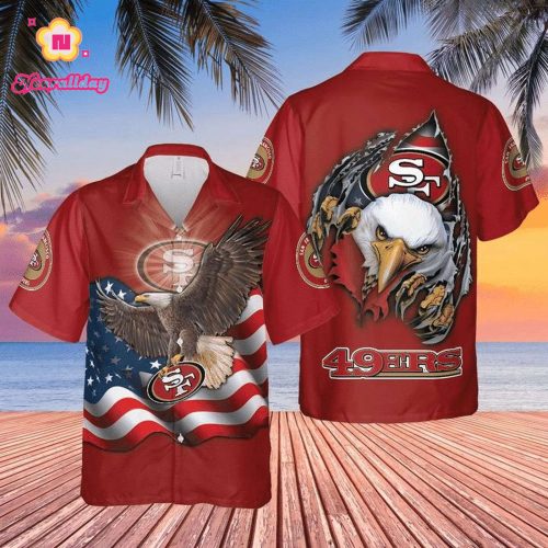 NFL San Francisco 49ers Eagles American Flag Hawaiian Shirt Aloha Shirt