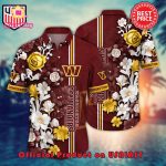 NFL WASHINGTON COMMANDERS FLOWER HAWAIIAN SHIRT AND TSHIRT FOR FANS NEW SUMMER ALOHA FOOTBALL SHIRTS