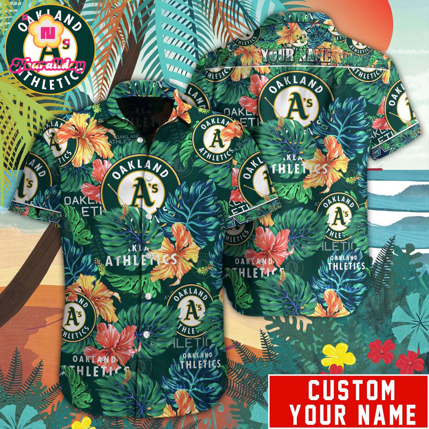 Oakland Athletics MLB Custom Hawaiian Shirt – Officially Licensed M-38778 Oakland Athletics MLB Custom Hawaiian Shirt – Officially Licensed M-38778