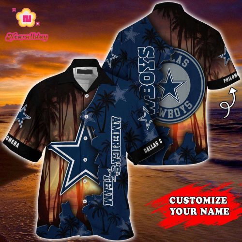 Personalized Dallas Cowboys Big Logo Palm Tree Graphic Hawaiian Shirt