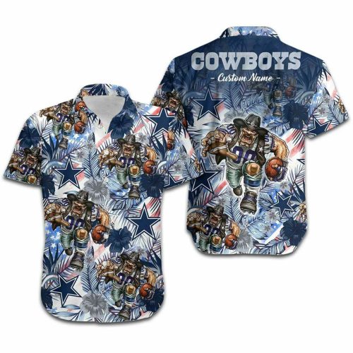 Personalized Dallas Cowboys Mascot Graphic Hawaiian Shirt, Gift For Fan