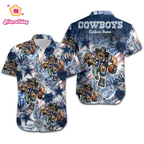 Personalized Dallas Cowboys Mascot Graphic Hawaiian Shirt, Gift For Fan