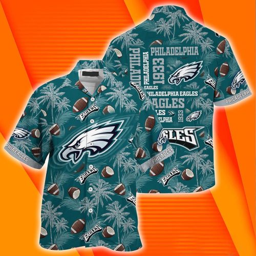 Philadelphia Eagles Coconut Pattern Hawaiian Shirt, Gift For Fans