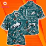 Philadelphia Eagles Coconut Pattern Hawaiian Shirt, Gift For Fans