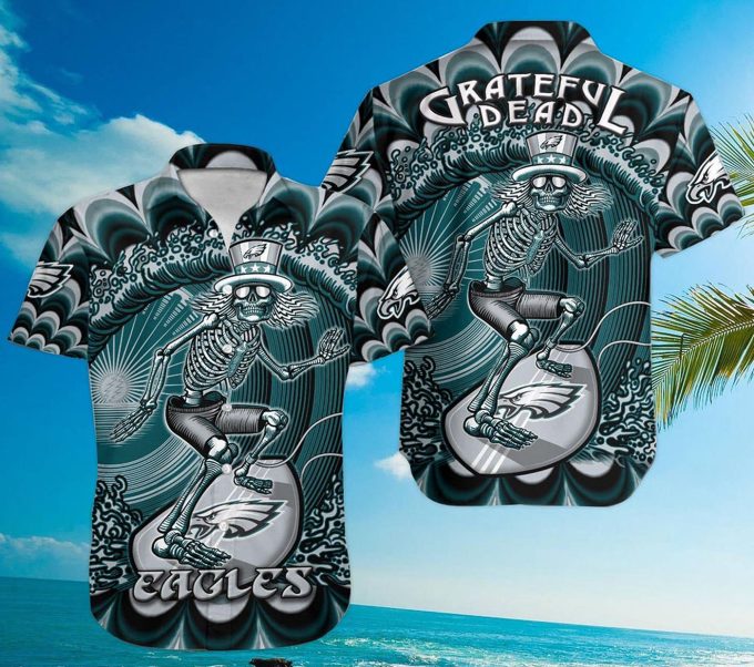 Philadelphia Eagles Grateful Dead Hawaiian Shirt