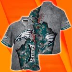 Philadelphia Eagles Grunge Texture Hawaiian Shirt, Gift For Fans