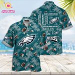 Philadelphia Eagles Hawaiian Shirt Coconut Trees Hawaiian Shirt