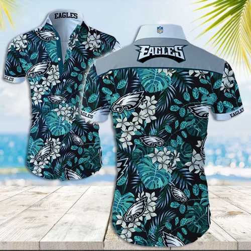 Philadelphia Eagles Hawaiian Shirt Eagles Tropical Forest Hawaiian Shirt