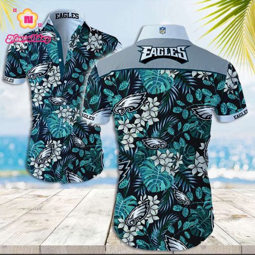 Philadelphia Eagles Hawaiian Shirt Eagles Tropical Forest Hawaiian Shirt