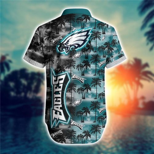 Philadelphia Eagles Hawaiian Shirt Palm Tree Pattern