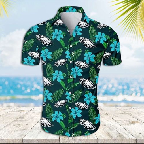 Philadelphia Eagles Hawaiian Shirt Tropical Flower Eagles Hawaiian Shirt