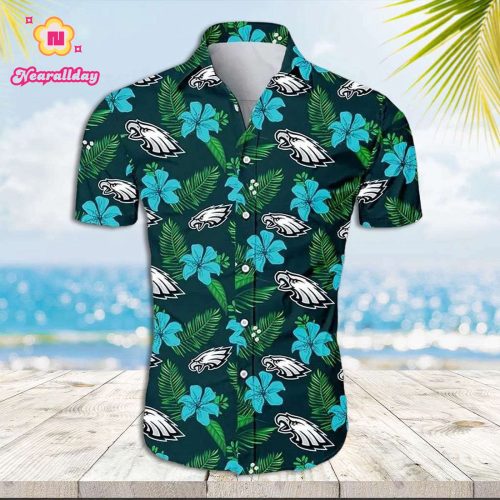Philadelphia Eagles Hawaiian Shirt Tropical Flower Eagles Hawaiian Shirt