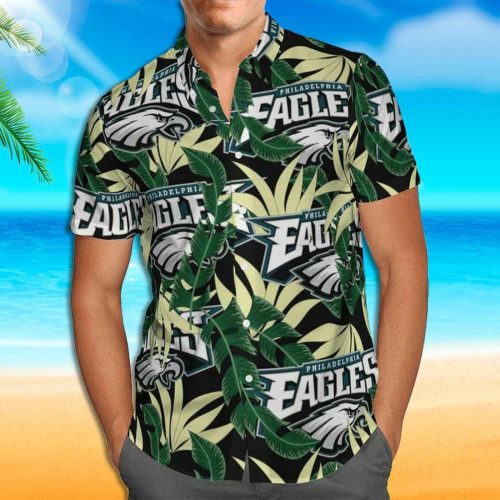 Philadelphia Eagles Hawaiian Shirt Tropical Leaves Hawaiian Shirt