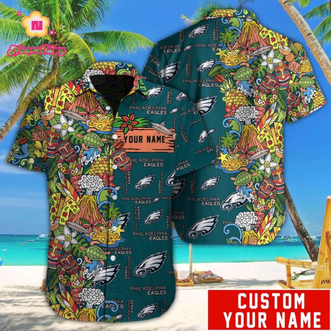 Philadelphia Eagles NFL Printed Hawaiian Shirt Custom Gift