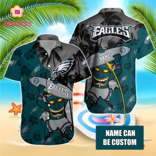 Philadelphia Eagles NFL Printed Hawaiian Shirt Custom Gift