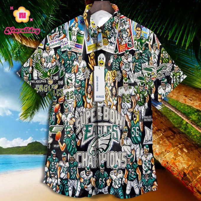 Philadelphia Eagles Vintage Aloha Hawaiian Shirt