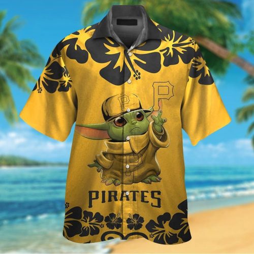 Pittsburgh Pirates Baby Yoda Hawaiian Shirt Set for Men Women Kids – Short Sleeve Aloha Button Up