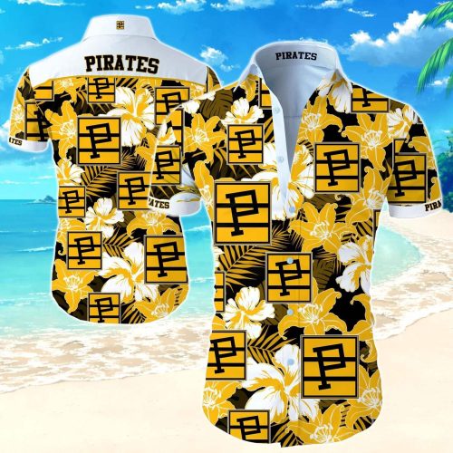 Pittsburgh Pirates Hawaiian Shirt for Men Summer Beach Wear Button Up Shirt