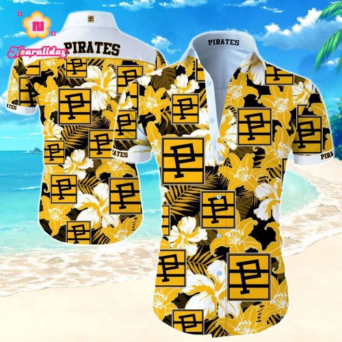 Pittsburgh Pirates Hawaiian Shirt for Men Summer Beach Wear Button Up Shirt