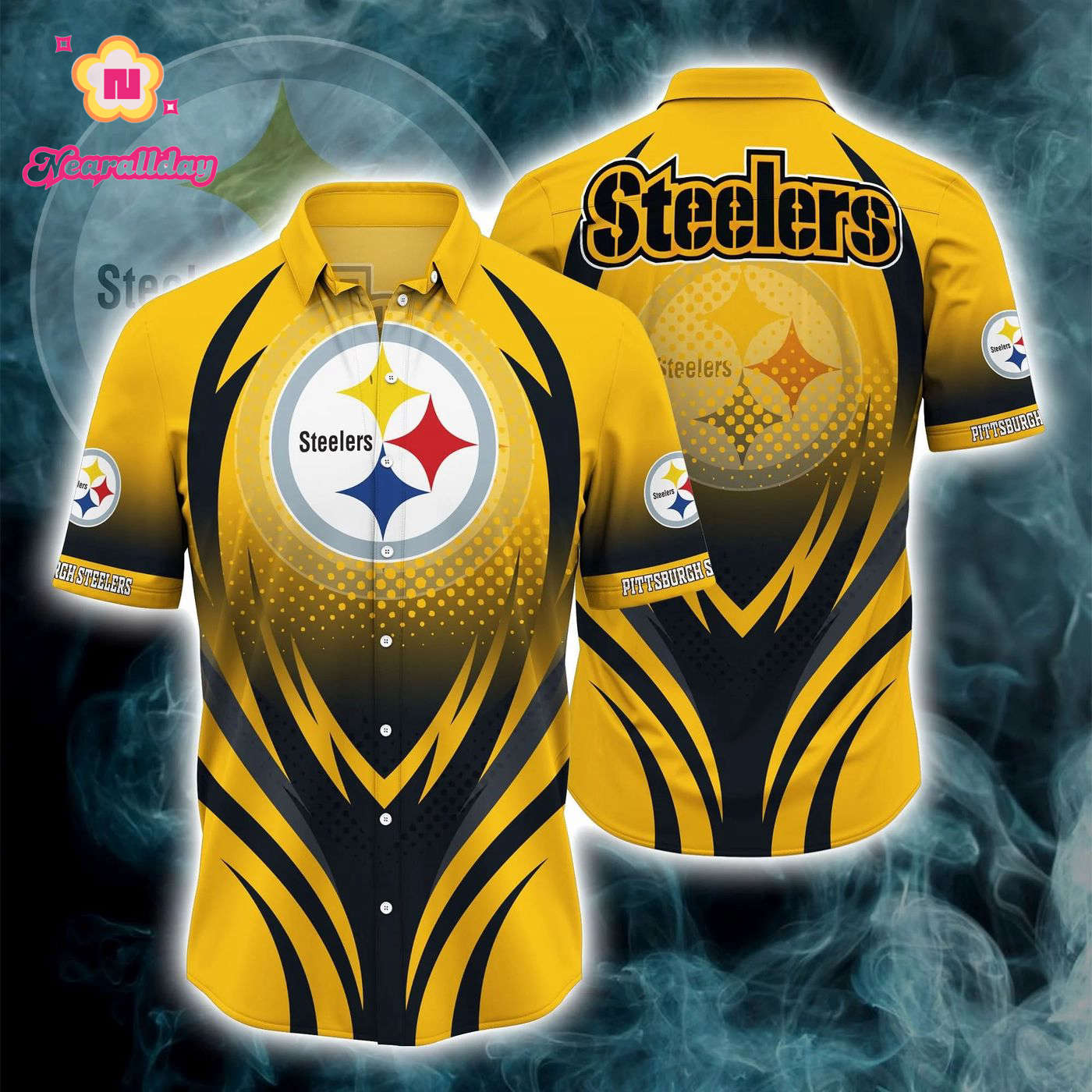 Pittsburgh Steelers Button Down Shirt 3D Print GiftFS Pittsburgh Steelers Button Down Shirt 3D Print GiftFS
