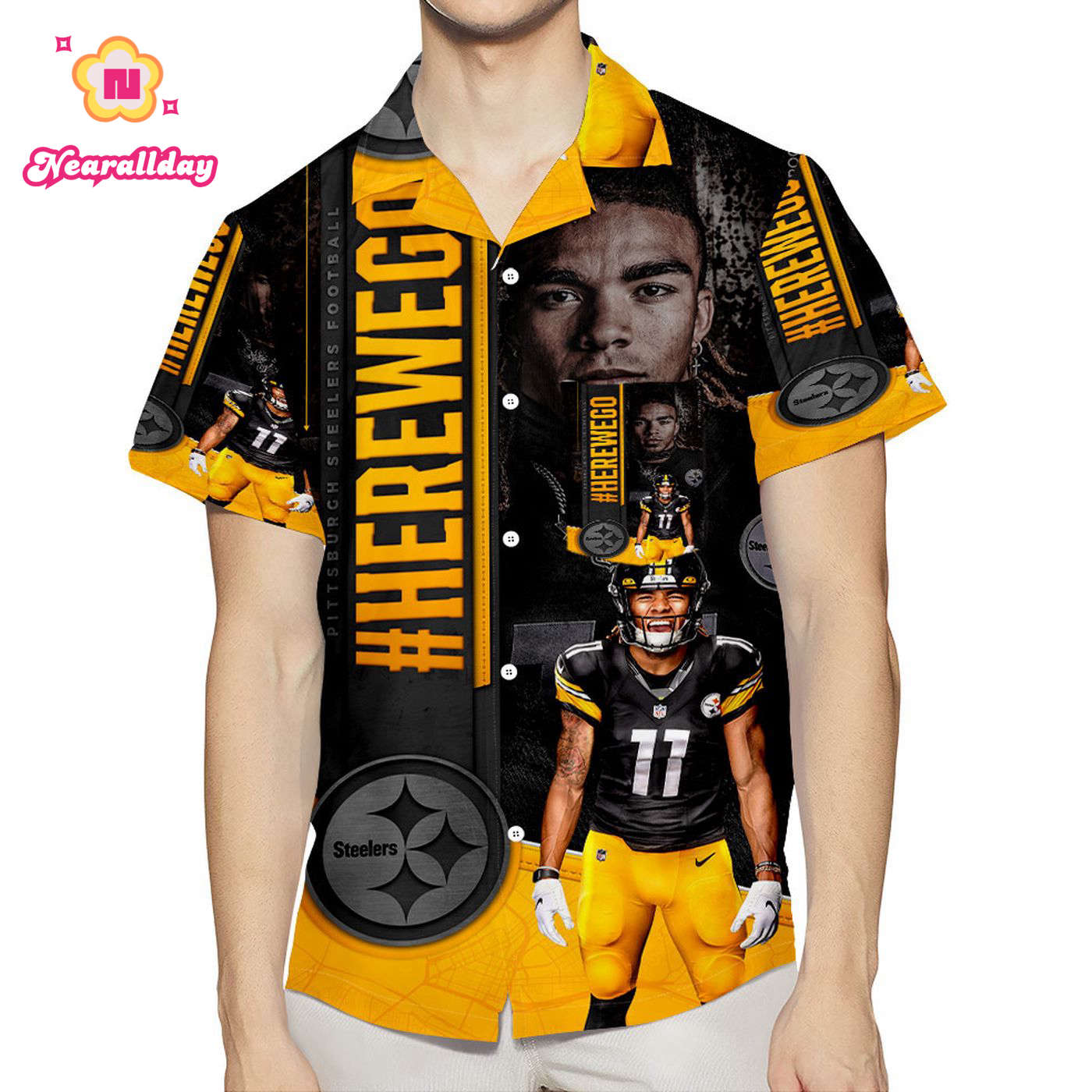 Pittsburgh Steelers Chase Claypool no11 m2 3D All Over Print Summer Beach Hawaiian Shirt With Pocket Pittsburgh Steelers Chase Claypool no11 m2 3D All Over Print Summer Beach Hawaiian Shirt With Pocket