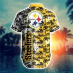 Pittsburgh Steelers Hawaiian Shirt Palm Trees Pattern