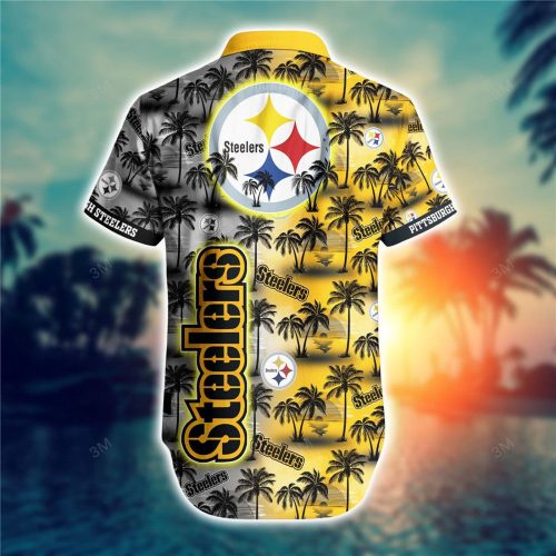 Pittsburgh Steelers Hawaiian Shirt Palm Trees Pattern