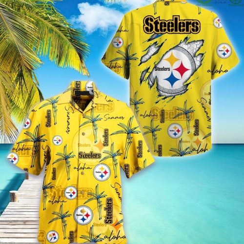 Pittsburgh Steelers NFL Palm On Elie Hawaiian Shirt