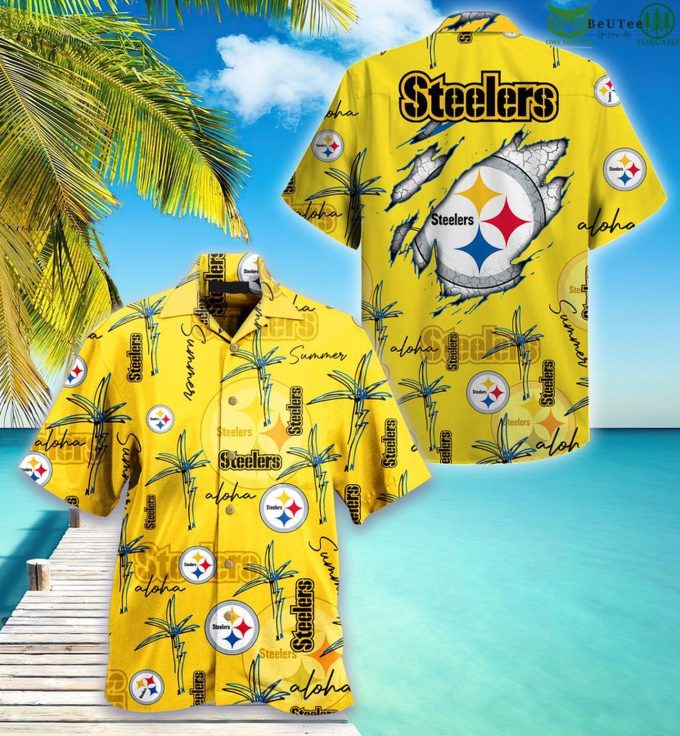 Pittsburgh Steelers NFL Palm On Elie Hawaiian Shirt