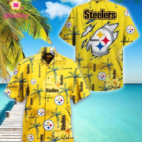 Pittsburgh Steelers NFL Palm On Elie Hawaiian Shirt