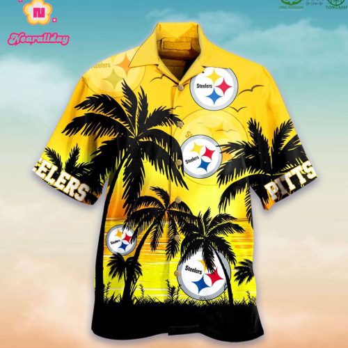 Pittsburgh Steelers NFL Palm Sunset Hawaiian Shirt