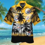 Pittsburgh Steelers Short Sleeve Button Up Tropical Aloha Hawaiian Shirts Shirt Hawaiian Shirt Set for Men Women Kids