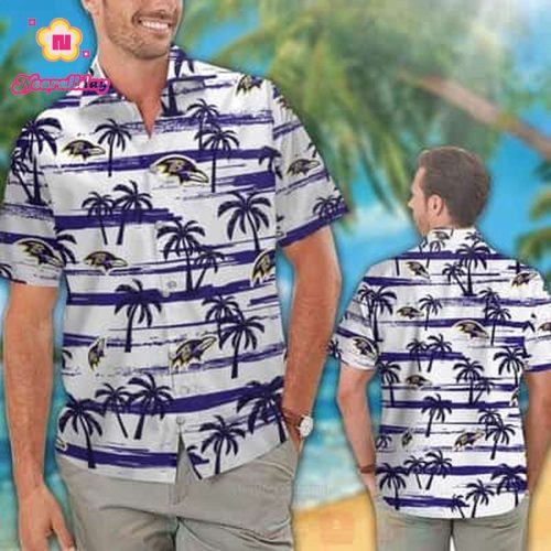 Retro Aloha NFL Baltimore Ravens Hawaiian Shirt Summer Gift For Friend