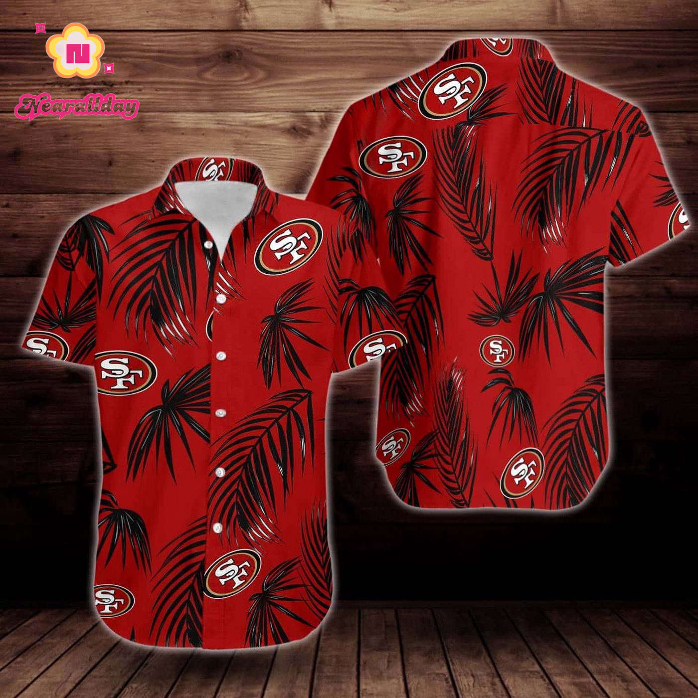 San Francisco 49Ers Flower Short Sleeve Hawaiian Shirt San Francisco 49Ers Flower Short Sleeve Hawaiian Shirt