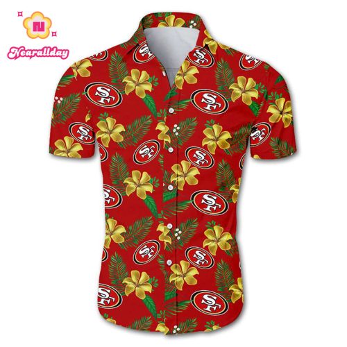 San Francisco 49ers Hawaiian Shirt Floral Button Up