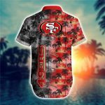 San Francisco 49ers Hawaiian Shirt Palm Trees Pattern