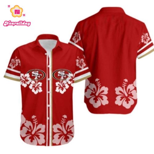 San Francisco 49Ers Hibiscus Flower Hawaiian Shirt MP