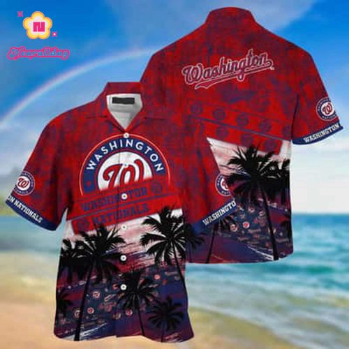 Washington Nationals Hawaiian Shirt: Summer Aloha Palm Tree Pattern Gift for MLB Fans