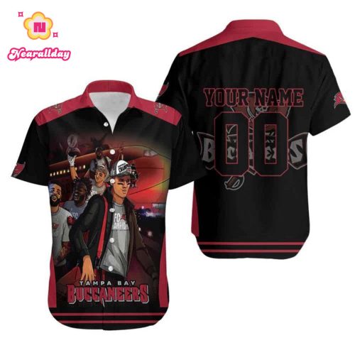 Tampa Bay Buccaneers Funny Cartoon Animation For Fans 3D Printed Personalized Hawaiian Shirt