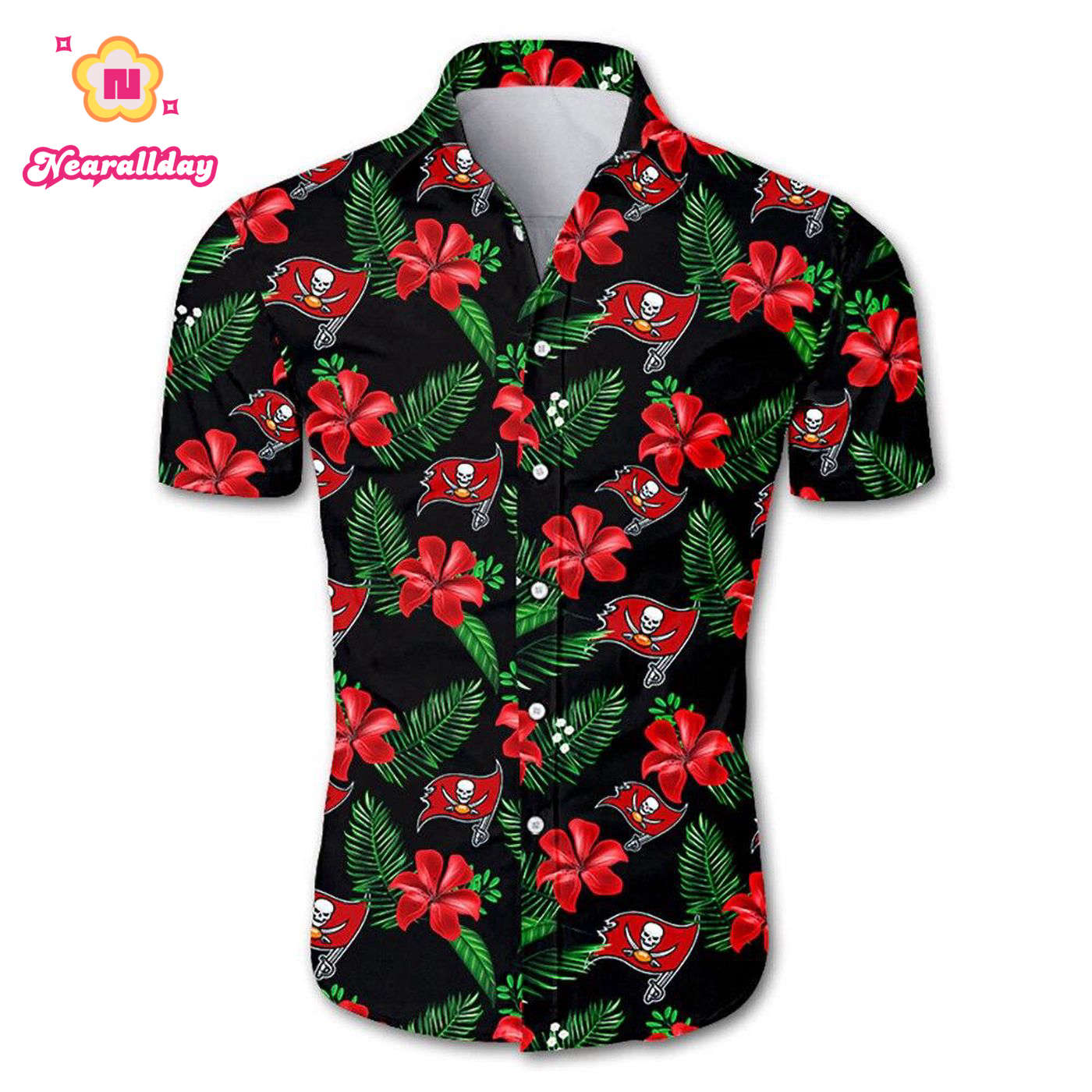 Tampa Bay Buccaneers Hawaiian Shirt Floral Button Up Tampa Bay Buccaneers Hawaiian Shirt Floral Button Up