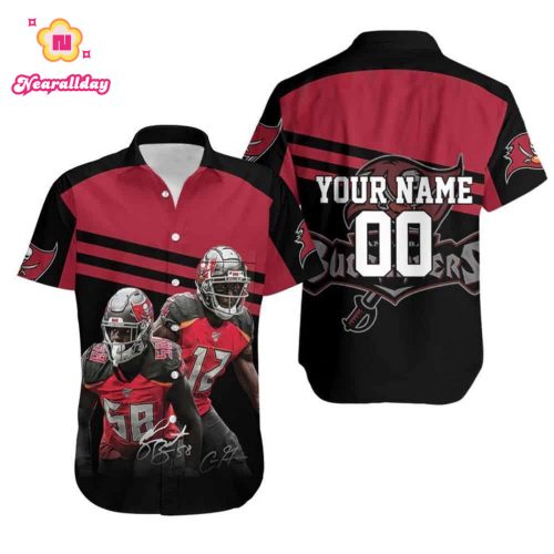 Tampa Bay Buccaneers Kwon Alexander Tom Brady Signed For Fans 3D Printed Personalized Hawaiian Shirt