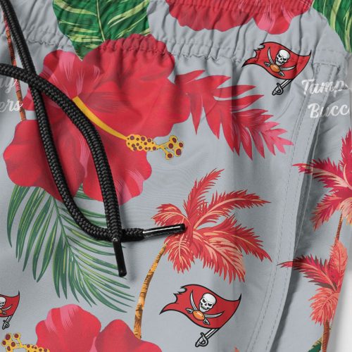 Tampa Bay Buccaneers Nfl Color Hibiscus Button Up Hawaiian Shirt