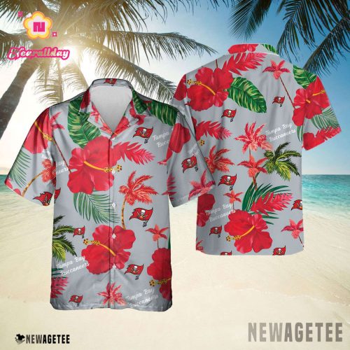 Tampa Bay Buccaneers Nfl Color Hibiscus Button Up Hawaiian Shirt