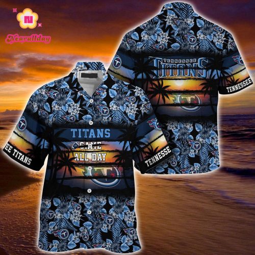 Tennessee Titans NFL Summer Hawaiian Shirt Floral Pattern